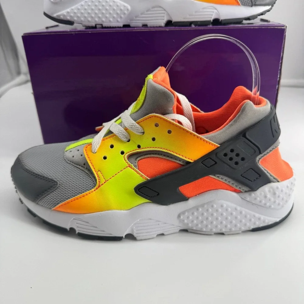 Nike Air Huarache Run Print GS Total Orange Dark Grey Volt 704943-800 Size 6.5Y